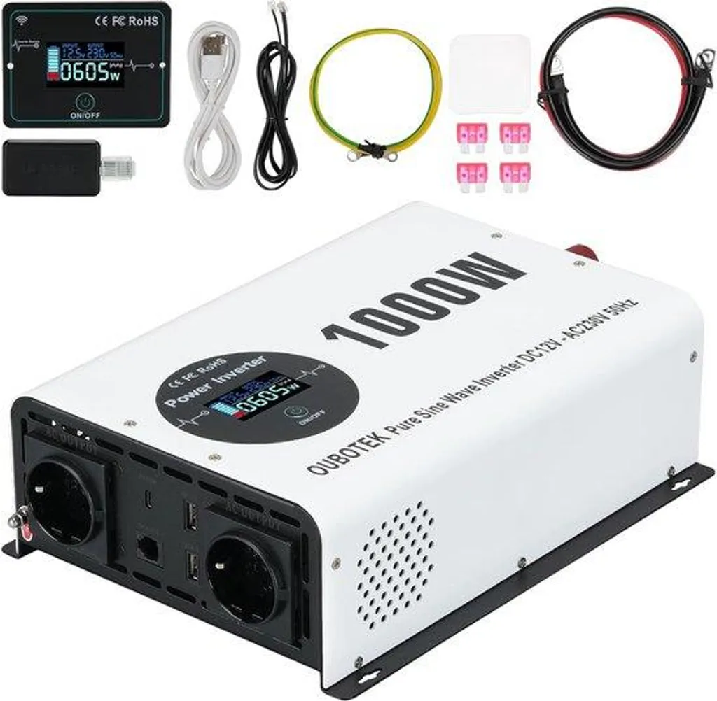 Convertisseur Pur Sinus 12V 230V 1000W pour Camping-car et Site Isolé