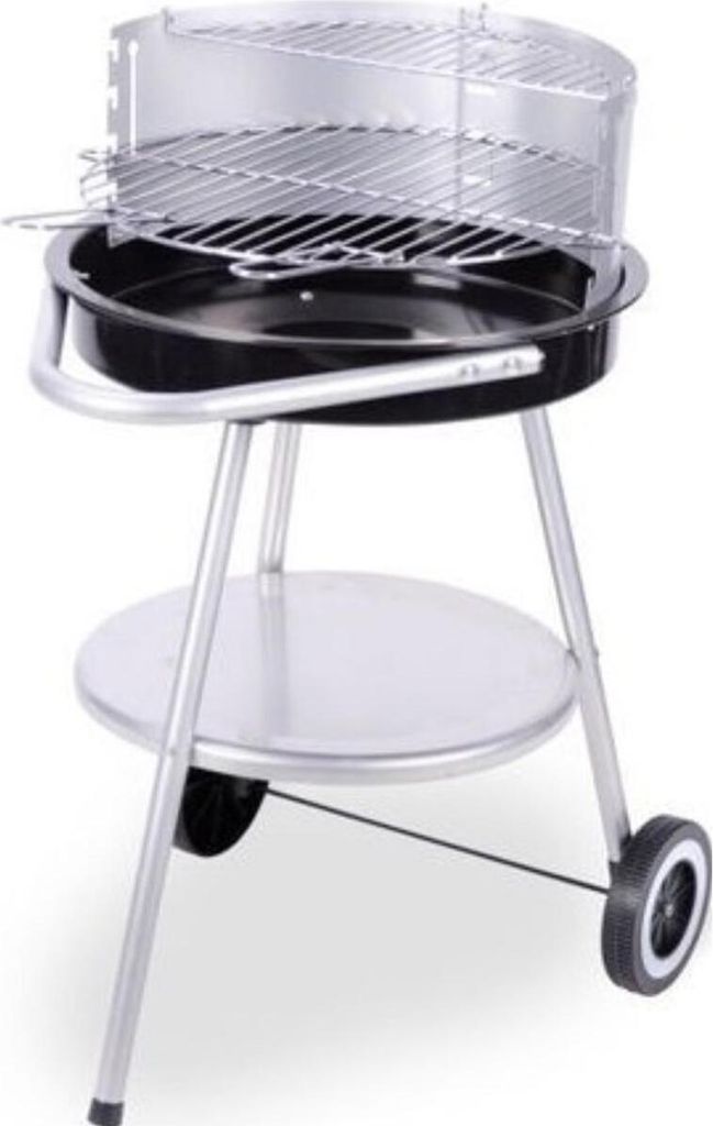 Stahl-Gartengrill 75x47cm Mit Ablage, Rosten und Rädern