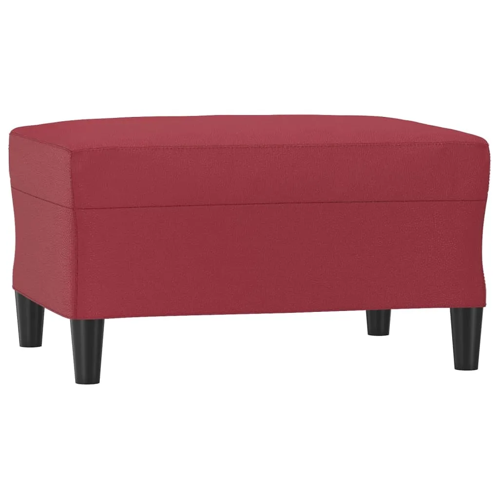 SYFAX™ Poggiapiedi Minimal Rosso Vino 70x55x41 cm - Pelle Finta