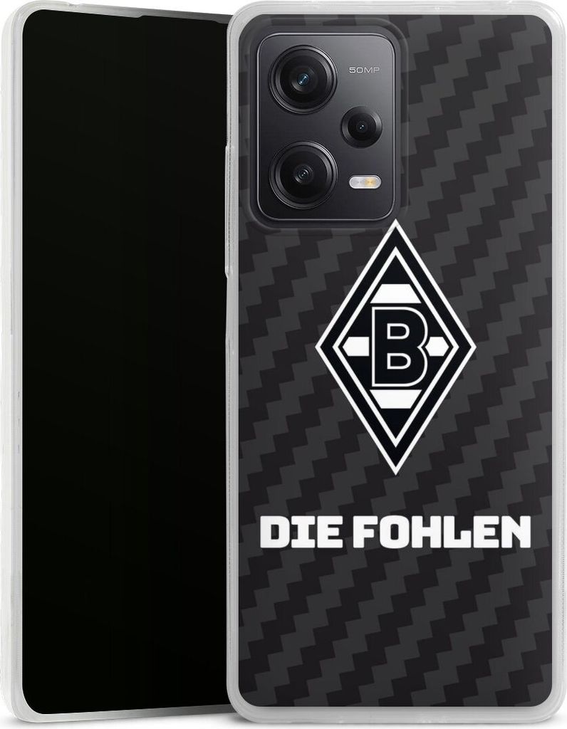 DeinDesign Slim Hülle für Xiaomi Redmi Note 12 Pro 5G Silikon Case Ultra Dünn Handyhülle Borussia Mönchengladbach Carbon Gladbach
