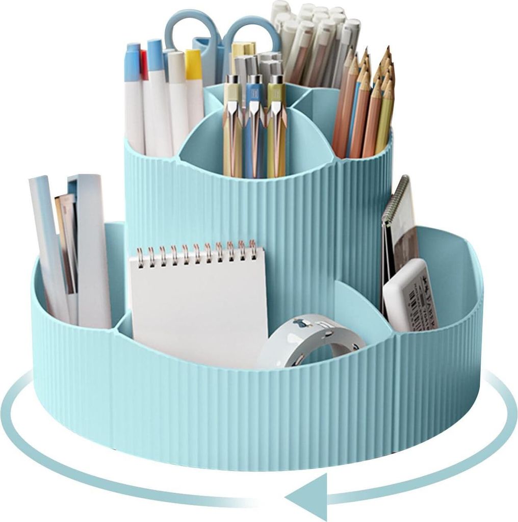 Drehbarer Stifthalter, Schreibtisch-Organizer, 11 Fächer, verbesserte große Kapazität, 360° drehbar, kann Bleistifte, Farbstifte und verschiede...