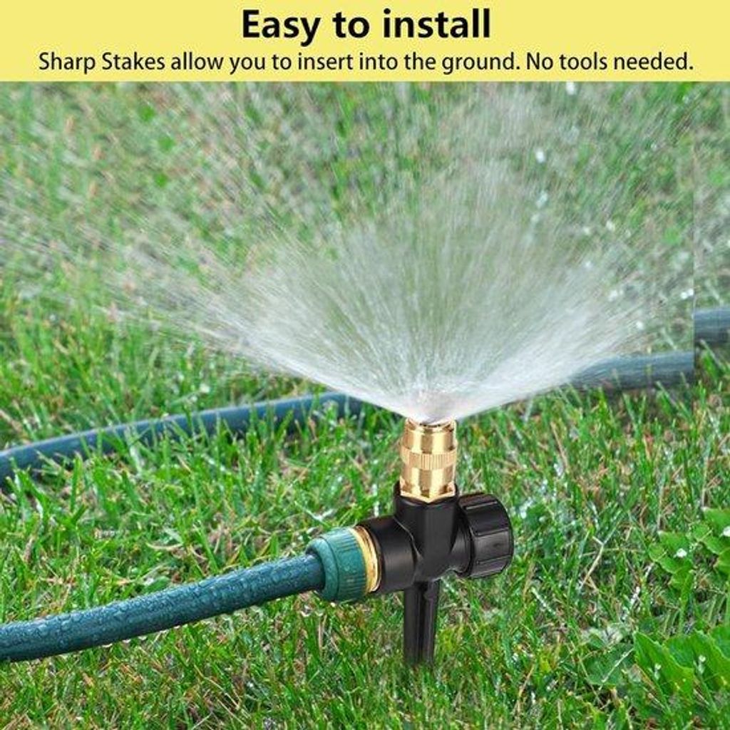 Allecto plus – Automatischer, um 360° drehbarer Gartensprinkler auf Stachelsockel für Rasen und Gartenpflanzen