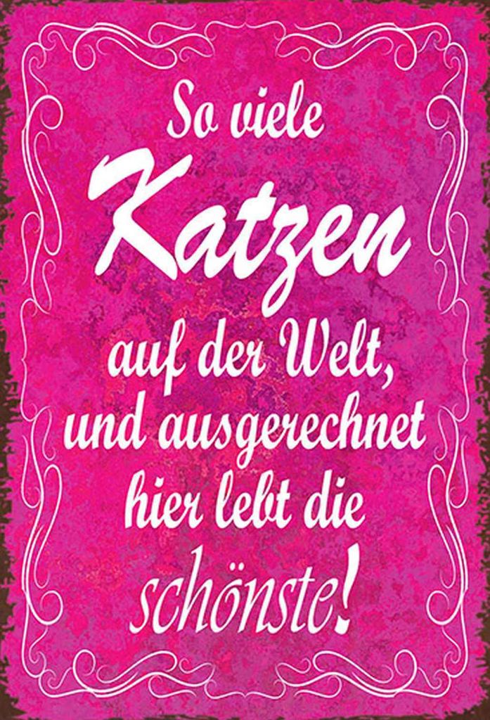 vianmo Holzschild 18x12 cm so vilele Katzen auf der Welt Produktbild 
