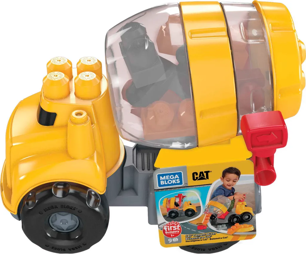 Bétonnière Mega Bloks CAT rotative avec 9 gros blocs de construction - 6