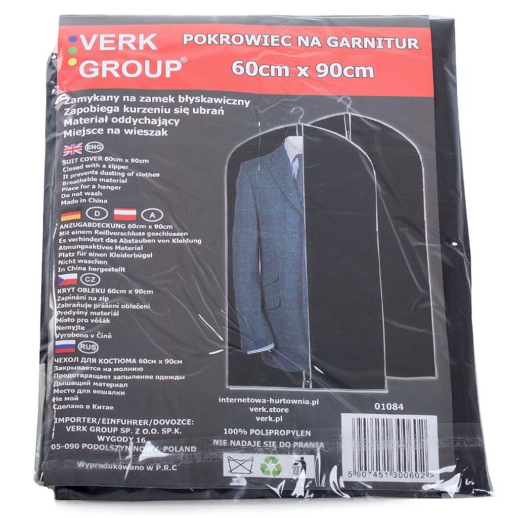 Verk 01084 Ochranný vak na oblek 60 x 90 cm color Obrázok produktu 