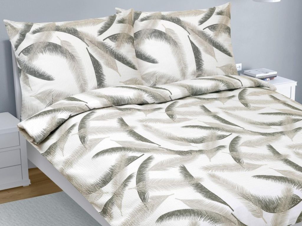 Doppelkrepp-Bettwäsche - 1pc 220x200, 70x90 - grau,weiß