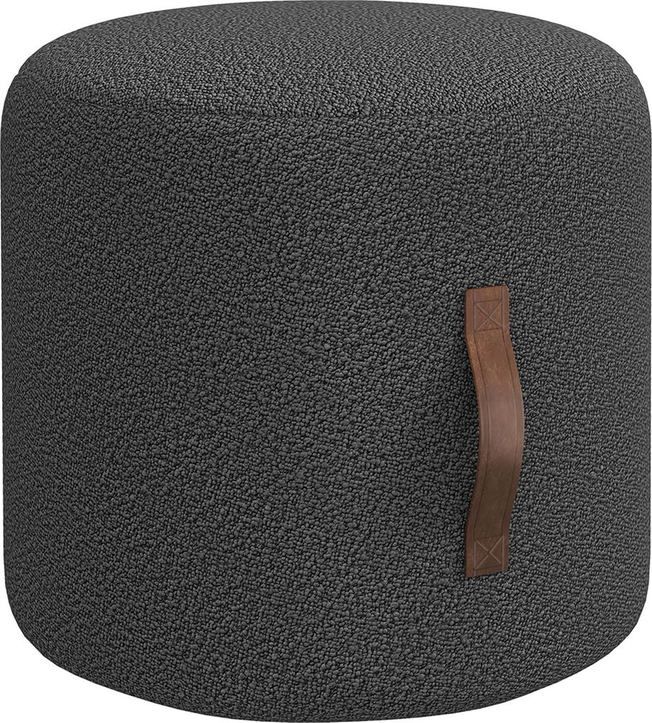 Hocker, Fußhocker in einem modernen Design, Dunkelgrau +, Polyester, Schaumstoff, 52 x 52 x 40,5 cm, mit einfacher Montage