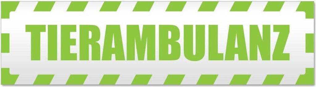 Kiwistar - Autoaufkleber - Lindgrün - 20 x 5,3 cm - Tierambulanz gestreift - Hinweis Aufkleber Sticker für Auto, Kfz, Fahrrad, PKW, LKW