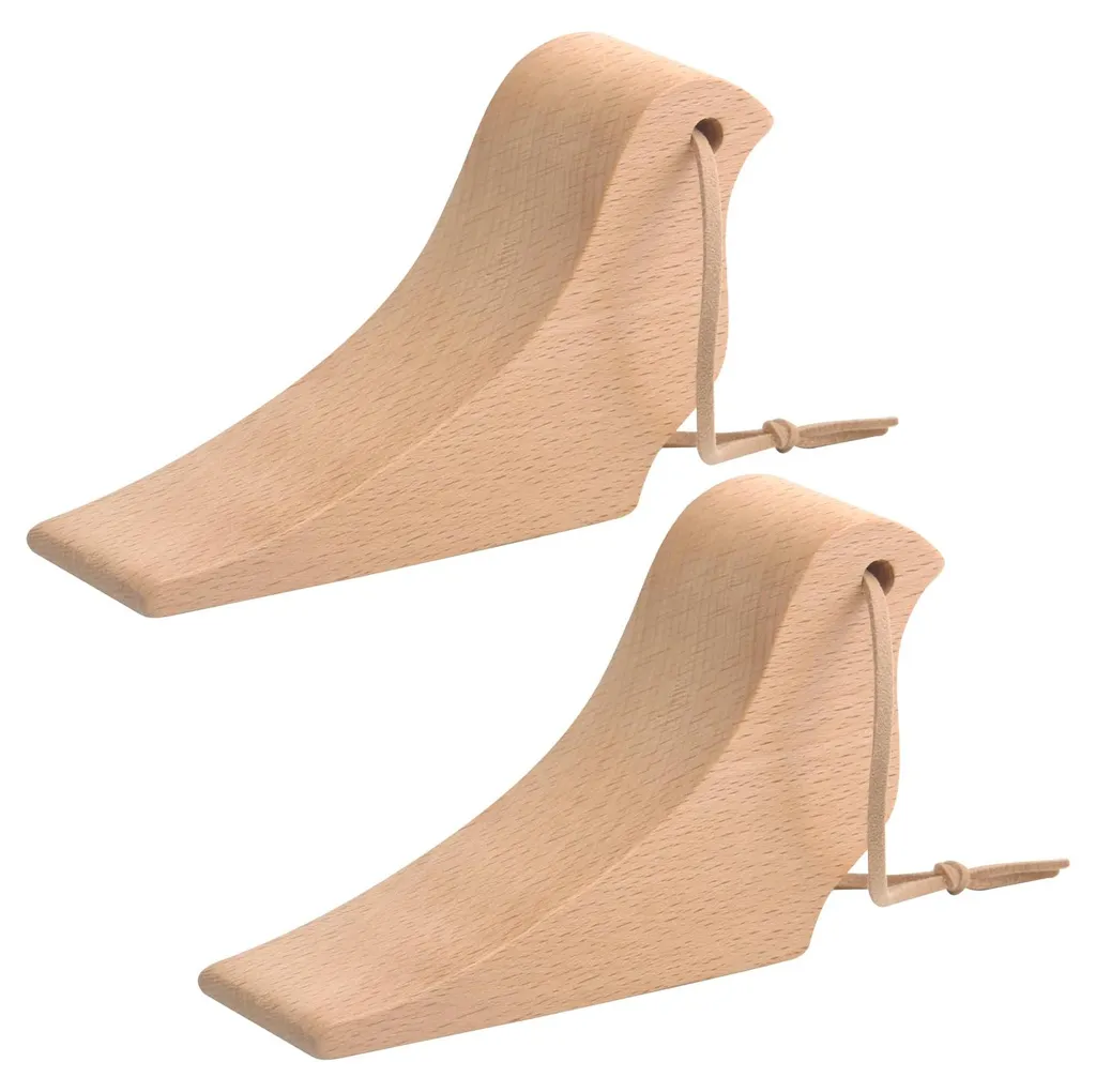 Cale-porte oiseau bois de hêtre antidérapant avec cordon de suspension