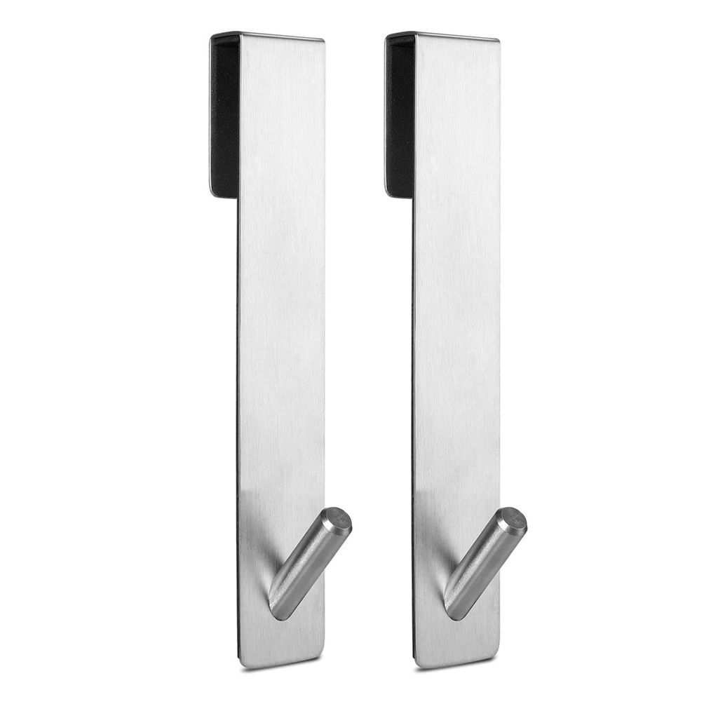 Duschhaken, Set Haken für Duschwand ohne Bohren mit Schaum Schutz, Edelstahl Handtuchhaken Dusche Einhängen Haken Halterung für Handtuch(Silber)