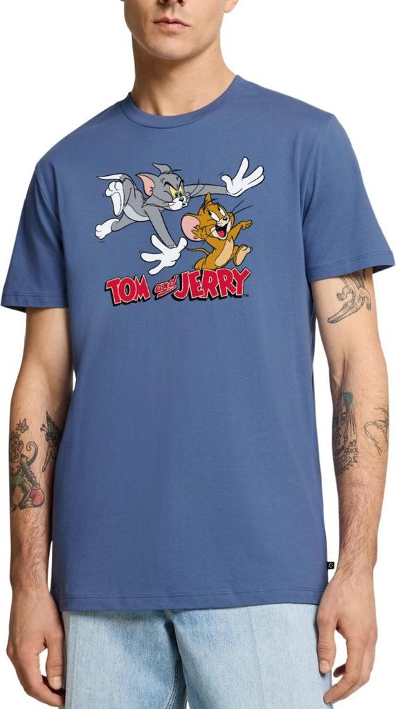 Spreadshirt Tom Und Jerry Verfolgung Männer Premium T-Shirt, S, Taubenblau
