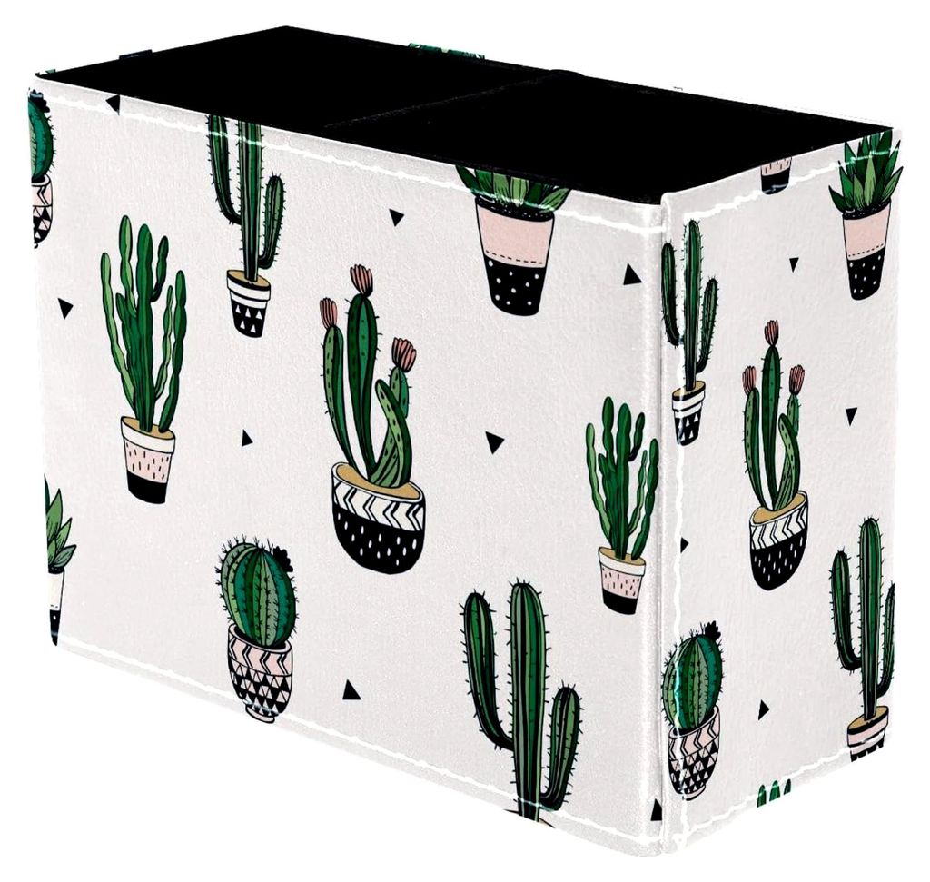 Niedlicher Cartoon-Kaktus-Stifthalter für den Schreibtisch mit 2 Fächern, Aufbewahrung für Stifte und Make-up-Pinsel, Organizer für Schreibtisc...