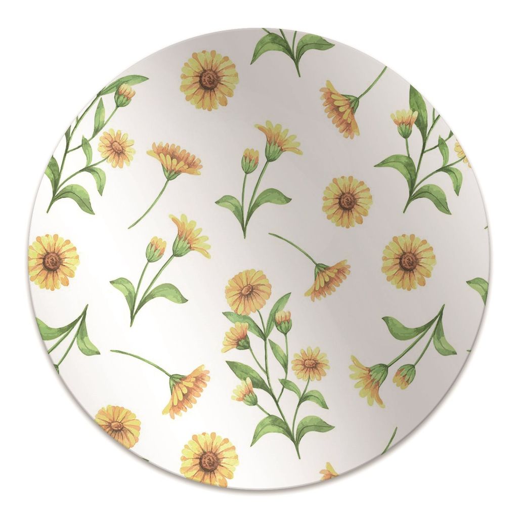 Rundmatte - Stuhlunterlage Bürostuhlunterlage - Rund Ø 100 cm - Bodenmatte - Fußmatte - Sonnenblumen