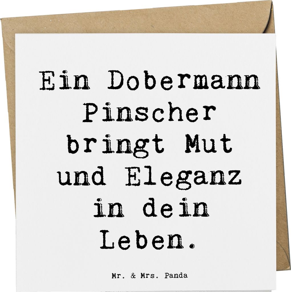 Mr. & Mrs. Panda Glückwunschkarte Spruch Dobermann Pinscher - Weiß - Geschenk, Grußkarte, Hunderassen Pflege, loyaler Freund, treue Begleiter, d...