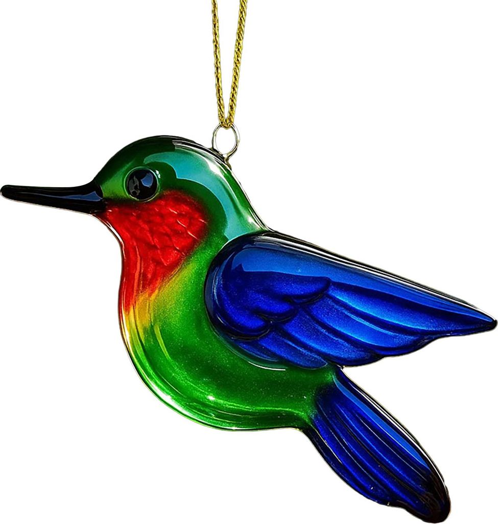Vogel-Weihnachtsbaumschmuck aus Glasfusion: Kolibri, Eule, Blauhäher, Eisvogel, Meise – perfekt für die Weihnachtsbaumdekoration
