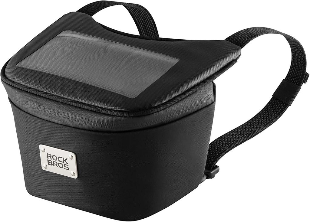 ROCKBROS Motorradtasche Motorad Lenkertasche Wasserdicht Handytasche mit Regenschutz Touchscreen für 6.5 Zoll Smartphone 2L, Schwarz, Polyester