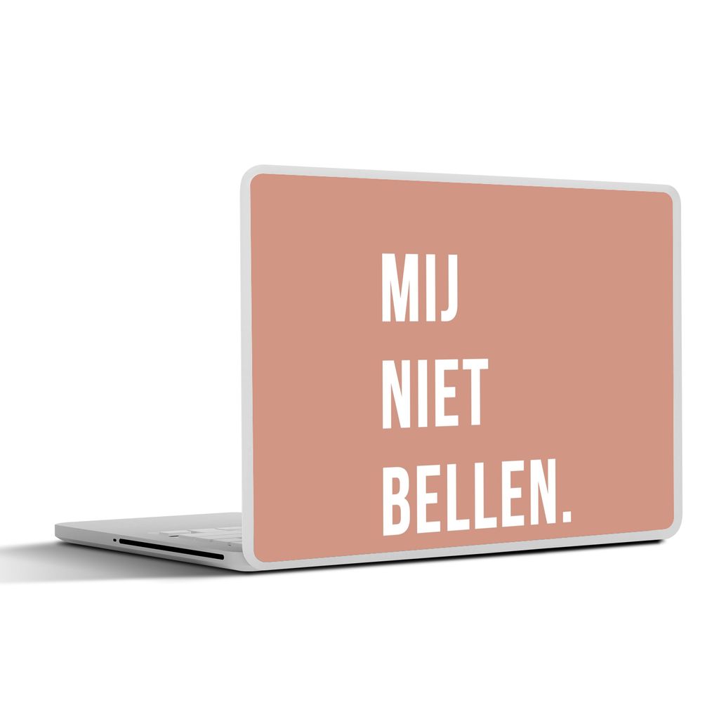 MuchoWow Laptop Aufkleber Sticker Cover Zitate - Sprichwörter - Ruf mich nicht an. - Rosa - Weiß 40x30 cm - Laptop Dekoration - Selbstklebend