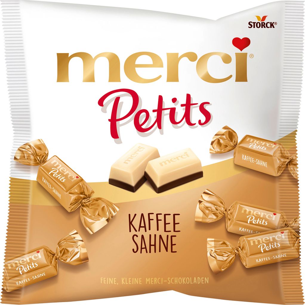 Storck Merci Petits Kaffee Sahne einzeln verpackte Schokoladen 125g