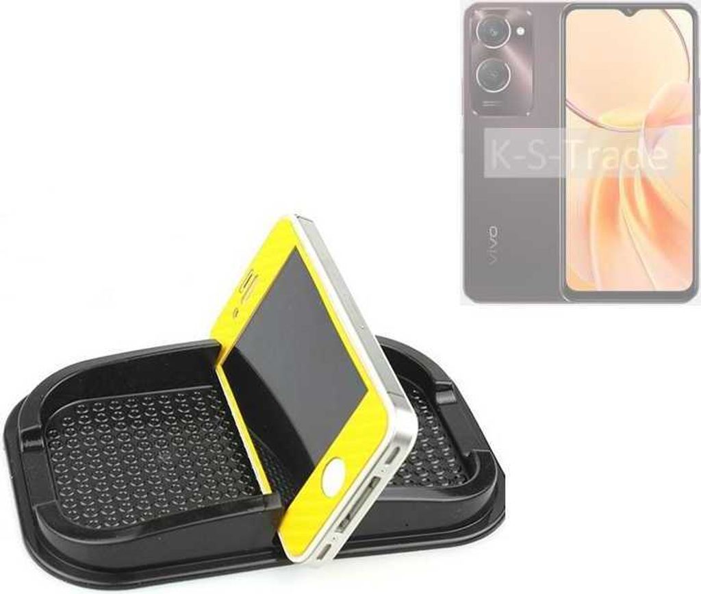K-S-Trade Auto Anti Rutsch Matte Smartphone-Halter kompatibel mit Vivo Y28e 5G Haft Pad Armaturenbrett Handy-Halterung Silikon