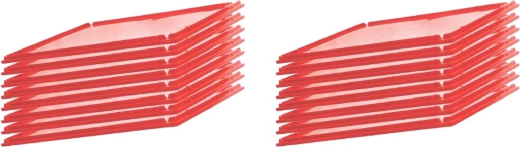 SparSet 10x Auflagedeckel für Eurobehälter Fleischerkasten E1 / E2 / E3 | HxBxT 1,5x40x60cm | Rot | Fleischerkiste, Fleischkiste, Metzgerkiste, F...