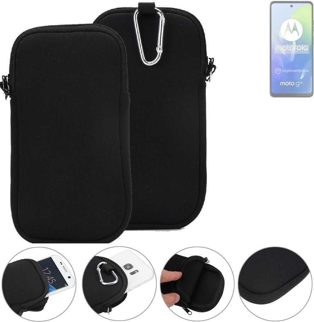 K-S-Trade Neopren-Hülle Handyhülle kompatibel mit Motorola Moto G04 Schutzhülle Neoprenhülle Sleeve Schutz-Hülle Gürtel Tasche Case Holster