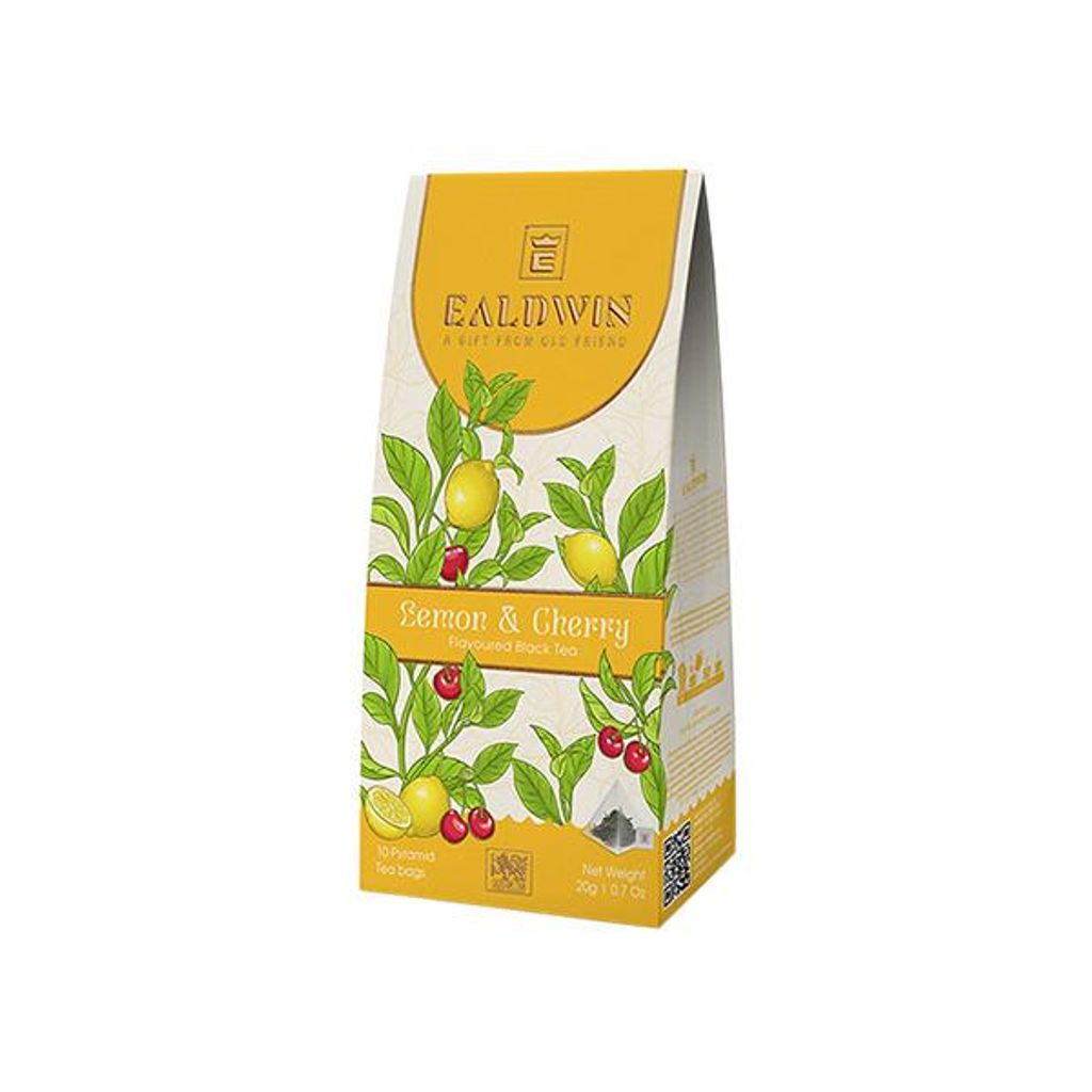 EALDWIN Zitrone & Kirsche 20g (10 Pyramiden, schwarzer Tee)
