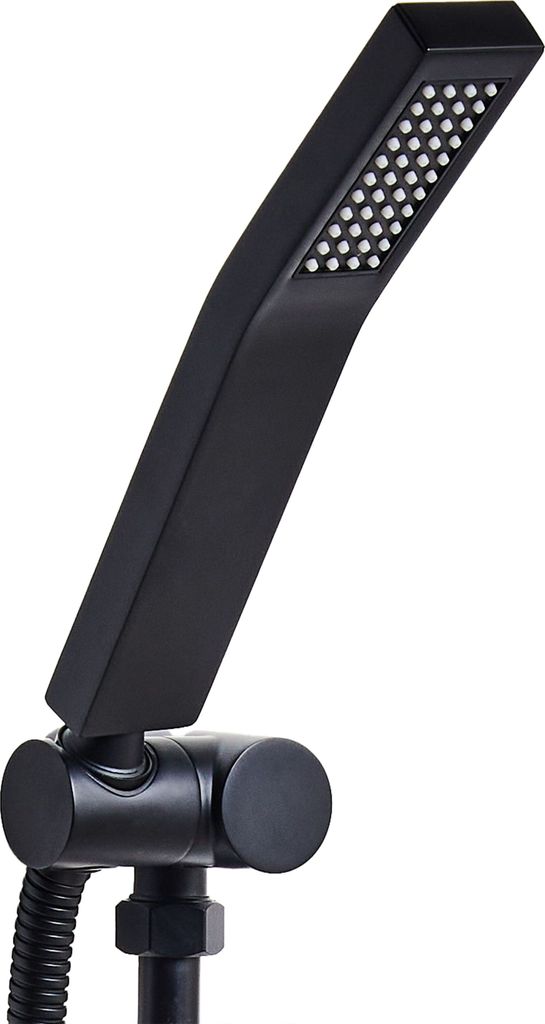 BELIANI Handbrause Schwarz Metall Rechteckig Stab 1 Strahlart Modern Klassisch Duschkopf Badezimmer Stabhandbrause Stabbrause