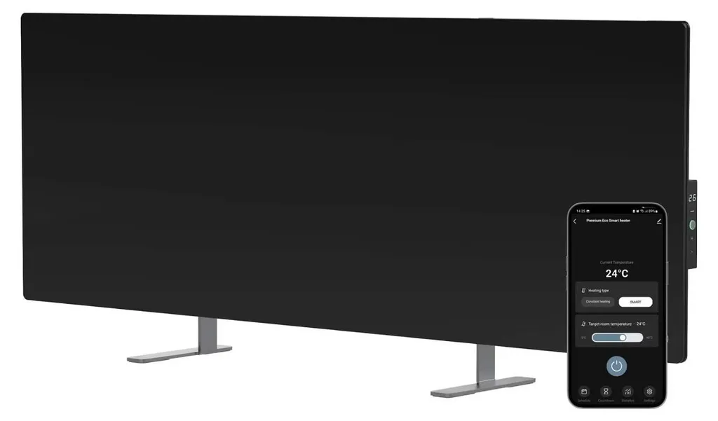 Radiateur Électrique Connecté AENO Chauffage Infrarouge Design Noir 700W