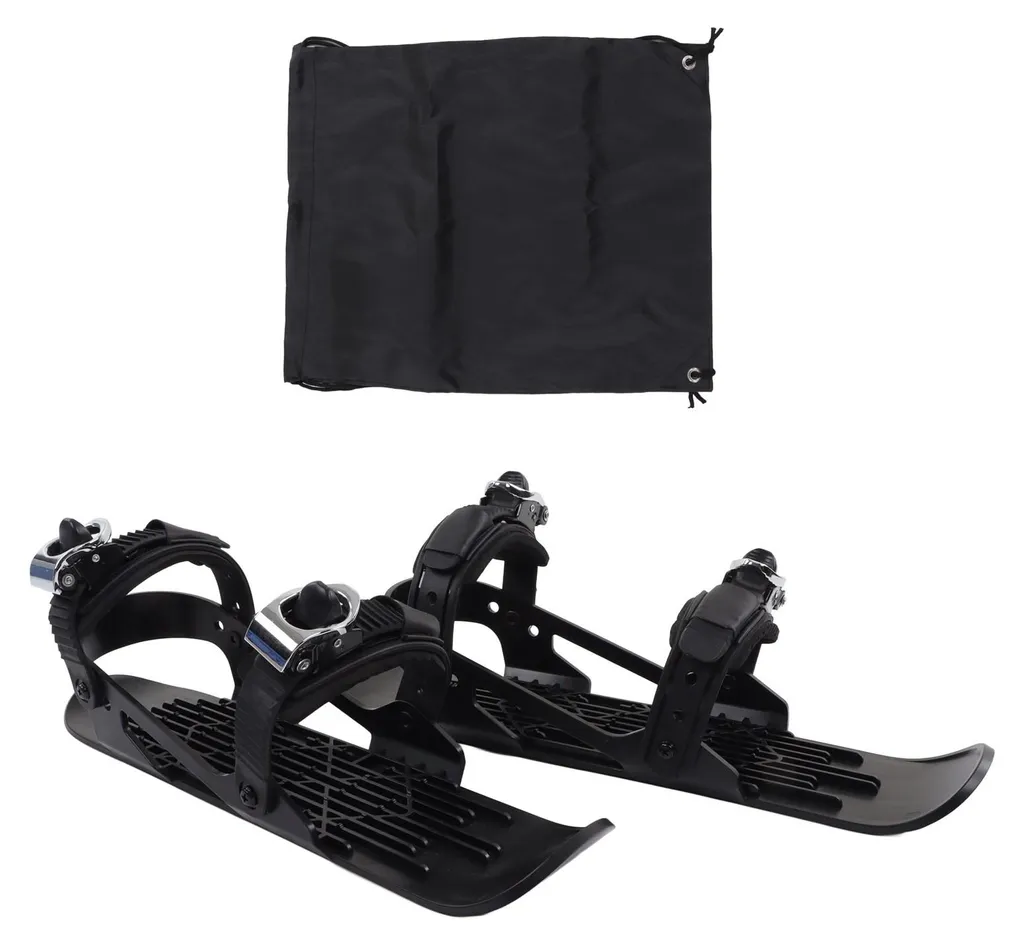 Mini-patins à ski réglables noirs pour chaussures de ski de descente