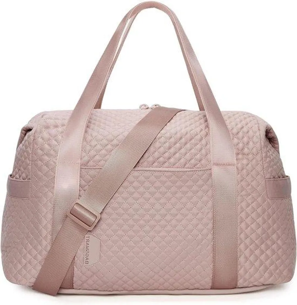 Sac de sport rose avec compartiment chaussures et poche humide 45cm