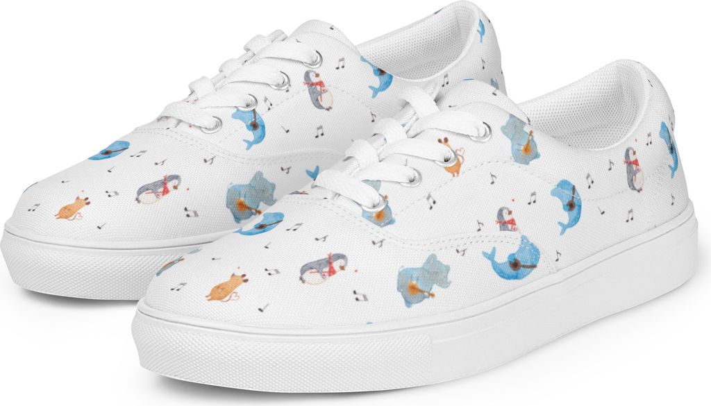 Mr. & Mrs. Panda Sportschuhe Big Band Größe 42 - Weiß - Geschenk, Sneaker Damen, Damenschuhe, Gitarre, Elefant, Turnschuhe, Musik, Hund, Stoffsc...