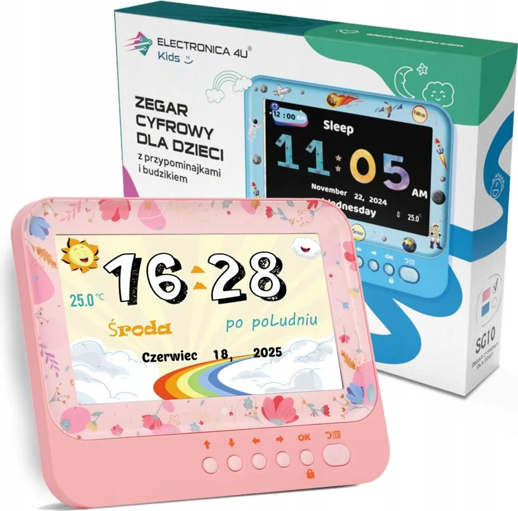 Orologio Sveglia Digitale LED 7'' | Cornice Foto Italiana per Ragazzi