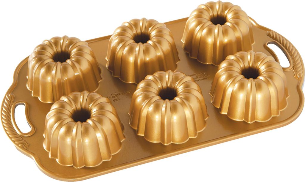 NORDIC WARE Form für 6 Gugelhupfe Anniversary gold 1 l