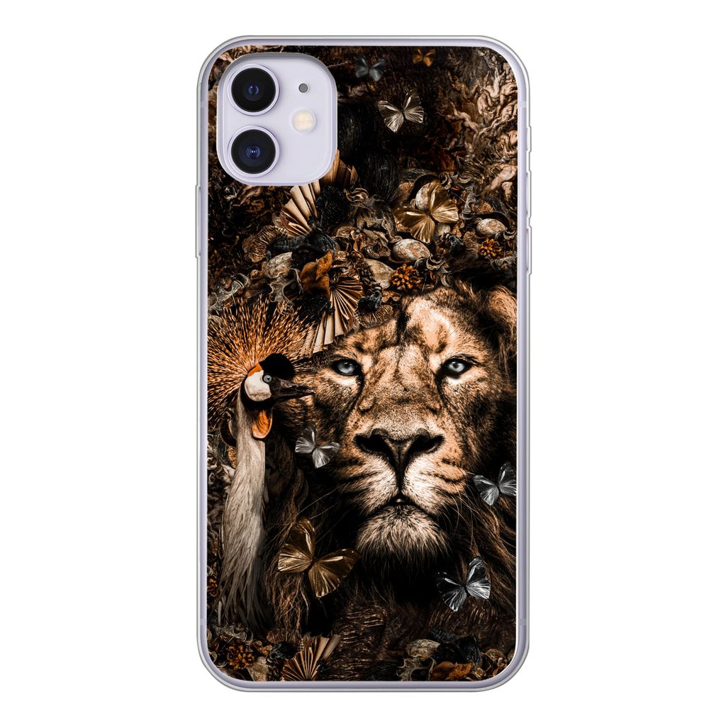 MuchoWow Handyhülle Schutzhülle Hülle für iPhone 11 Tiere - Collage - Schmetterling Silikon Softcase Handy Hülle - Handytasche
