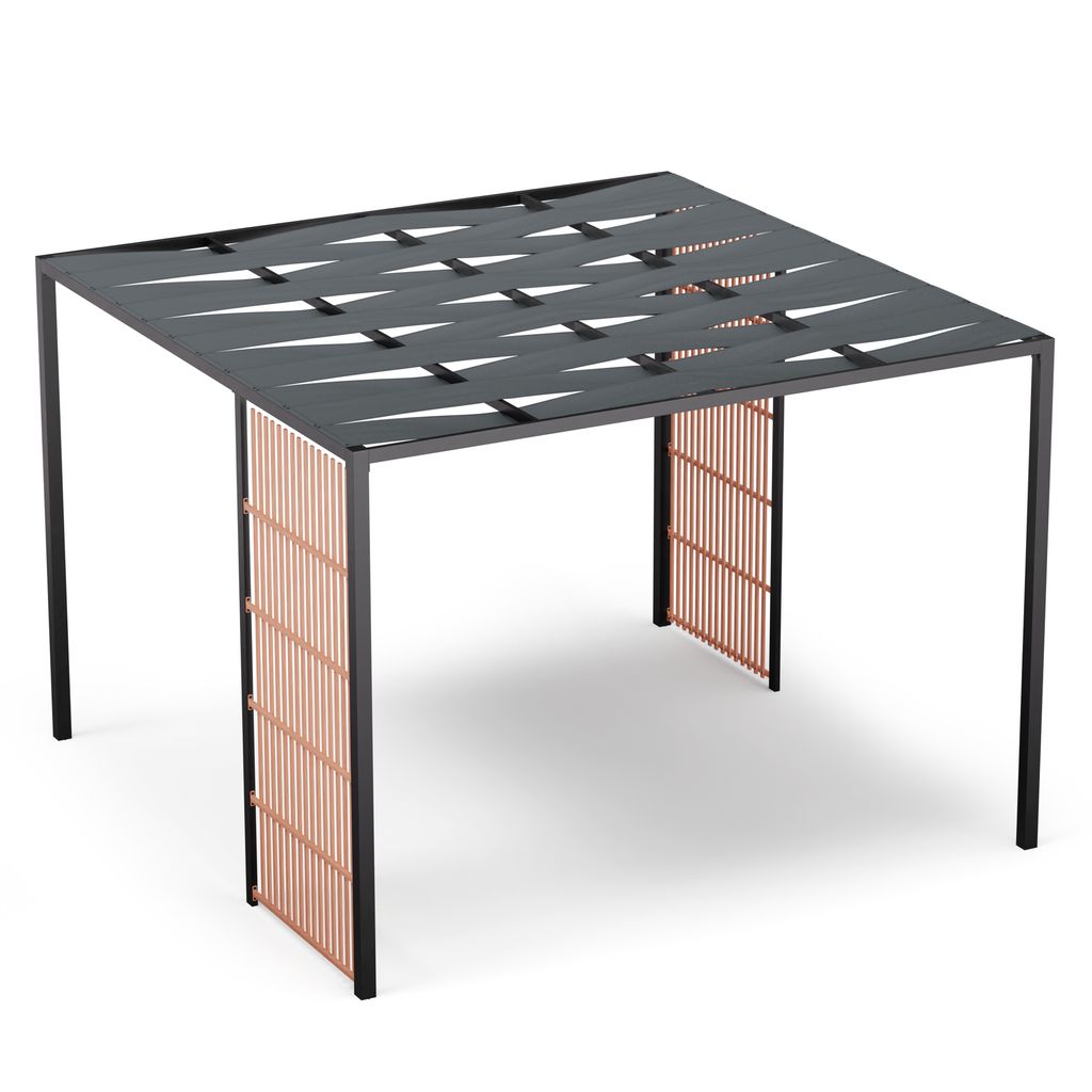 Blumfeldt Pavillon 3x3, Wasserdicht Stabil Winterfest, Pulverbeschichteter Stahlrahmen, PA-Beschichtetes Dach, Integrierter Sichtschutz, Einfache M...