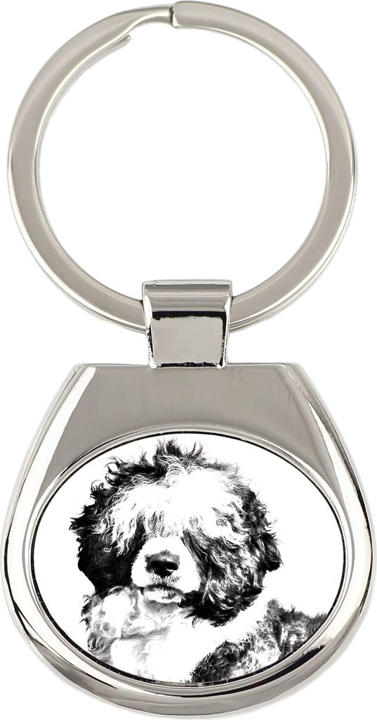Portugiesischer Wasserhund - Schlüsselanhänger mit Hund, Anhänger mit Aufdruck, personalisierter Anhänger der Marke Art-Dog