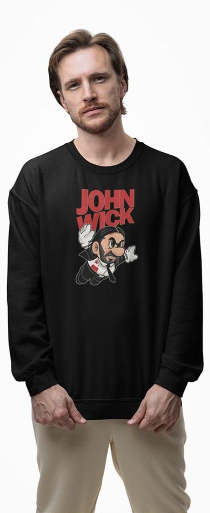 D&B Design Uni Pullover SWMO00027 John Wick Schwarz-Größe S