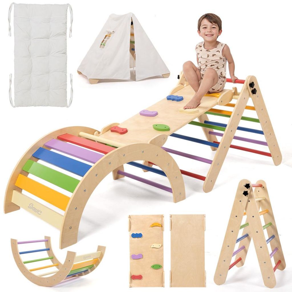 Pikler Kletterdreieck-Set mit Kissen, 8-in-1 Produktbild 