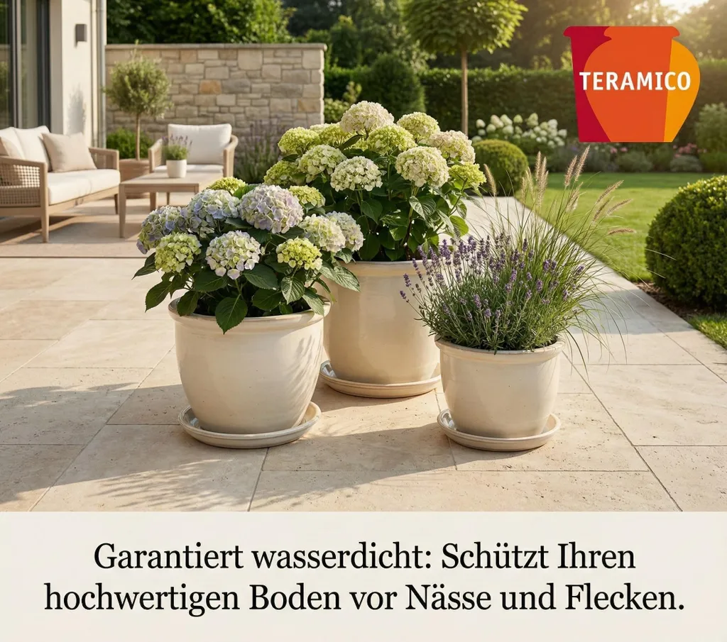 Support pot de fleurs céramique Ø 40 cm pour balcon et terrasse XXL - 3