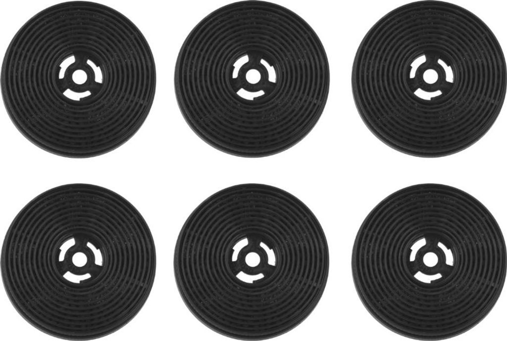 6x Trade-Shop Aktivkohle-Filter 110mm x 25mm kompatibel mit PKM CF140 PRCF140, PROKIRA PRCF140 / Ersatz für Dunstabzugshauben