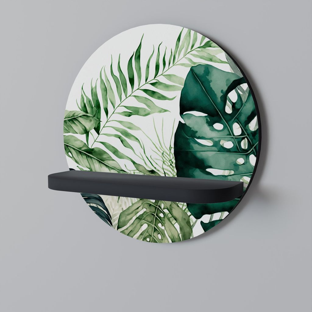 MONSTERA DREAM Rundes Regal Schwarz