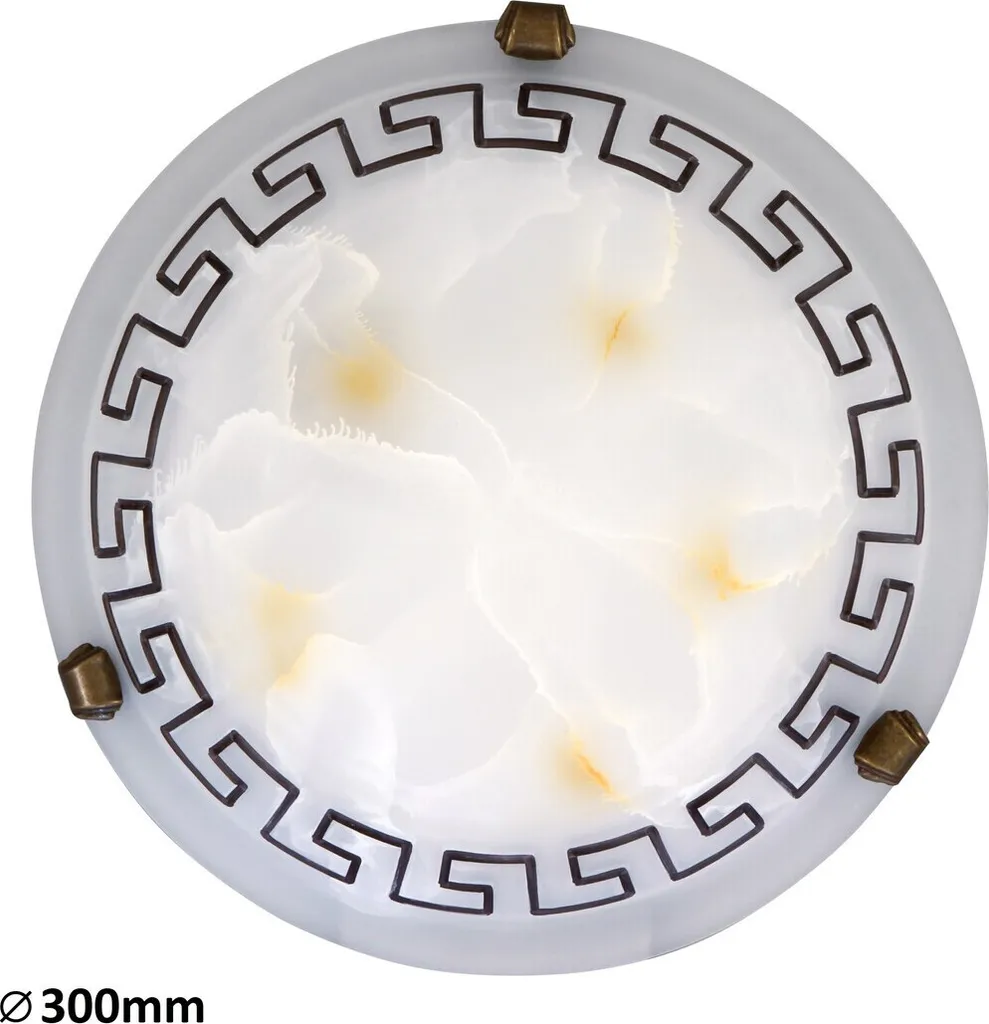 Rabalux Etrusco 7648 Plafoniera Vetro Bianco Alabastro E27 30cm