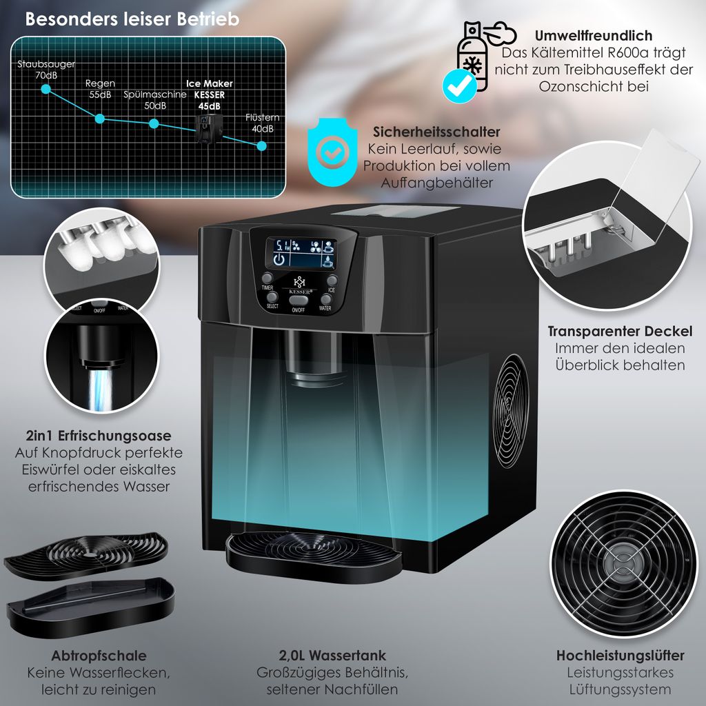 KESSER® Eiswürfelbereiter | Eiswürfelmaschine Edelstahl | Produktbild 6