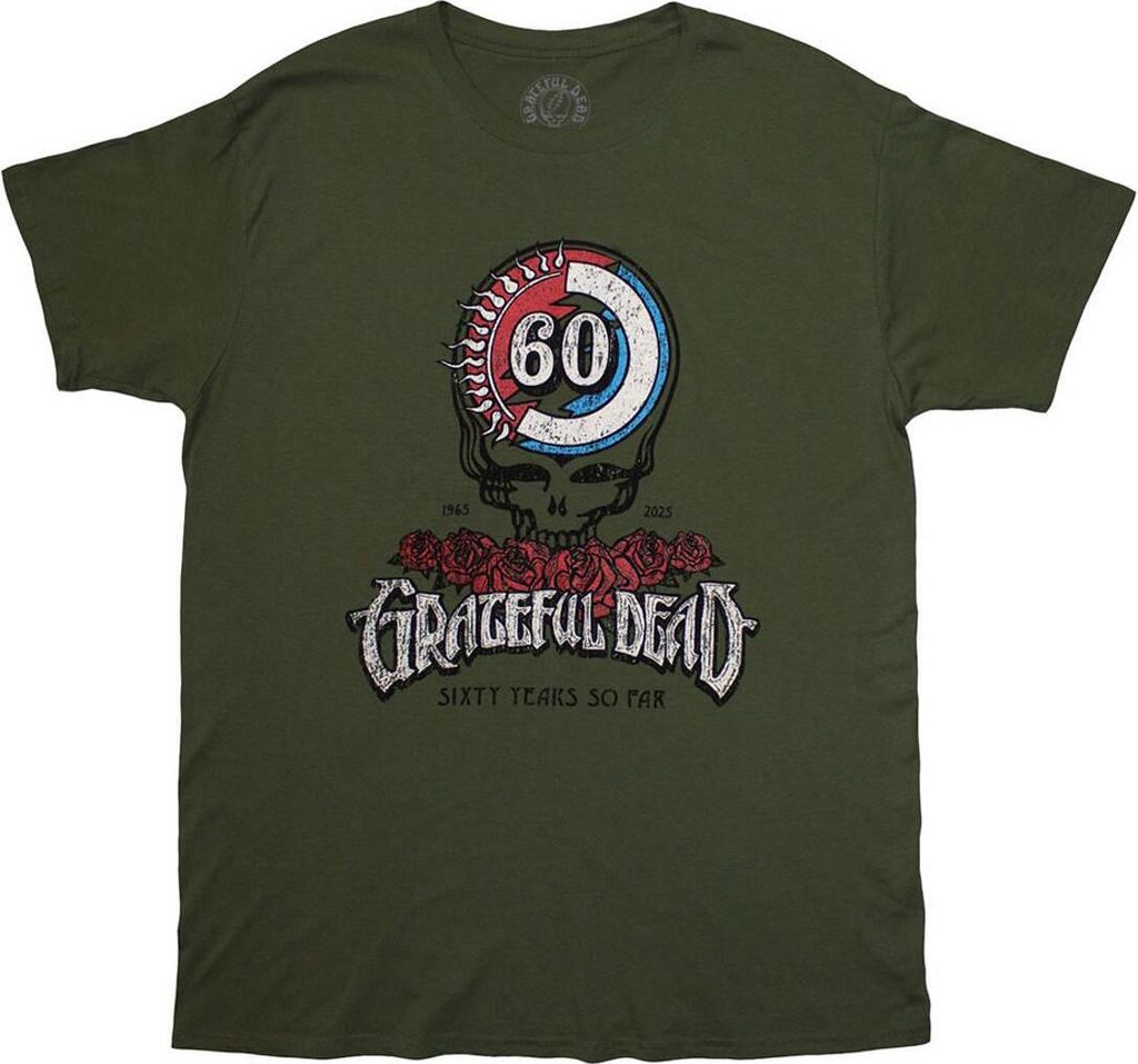 Grateful Dead - "60th Roses" T-Shirt für Herren/Damen Uni RO13044 (S) (Grün)
