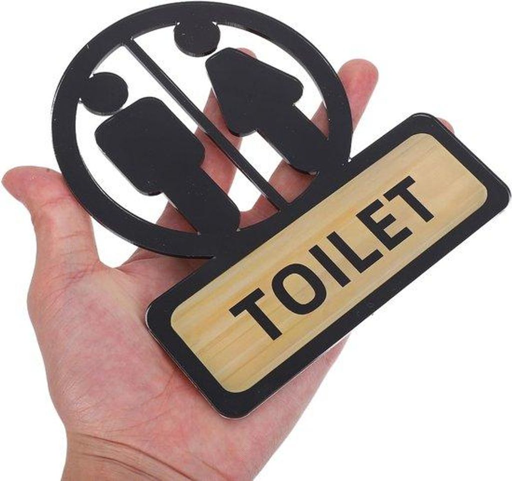 Toiletbord - Toiletsticker - selbstklebend - Badkamerbord - Genderneutrales Toiletbord