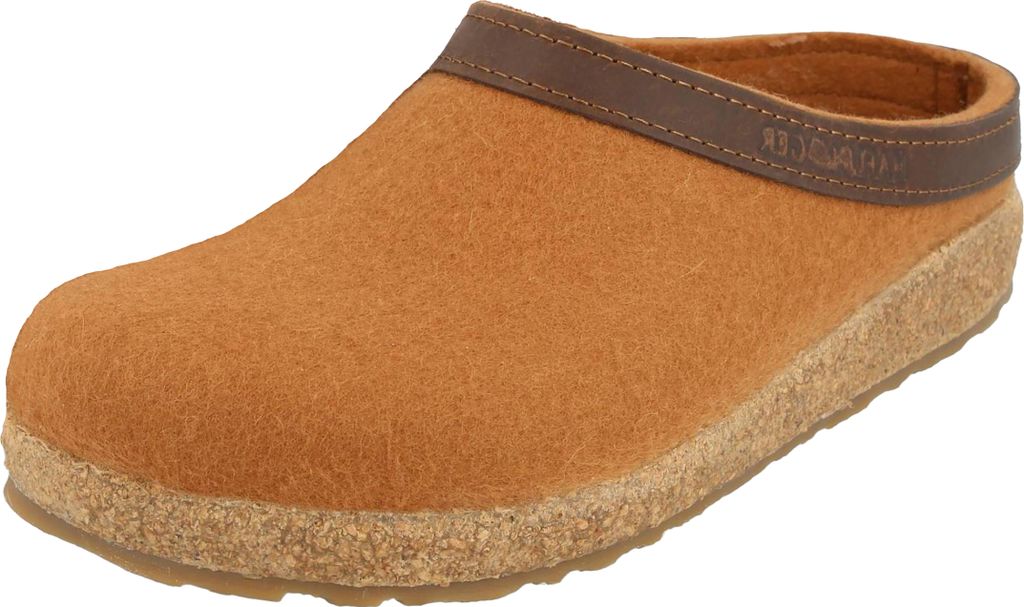 Haflinger Damen Hausschuh Herren Pantoffel Wolle Grizzly Torben 713001, Größe:40 EU, Farbe:Orange