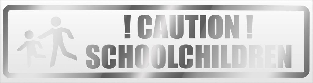 Kiwistar Caution schoolchildren Magnetschild Schild magnetisch - 45cm Chrom - Magnetfolie für Auto PKW Kfz