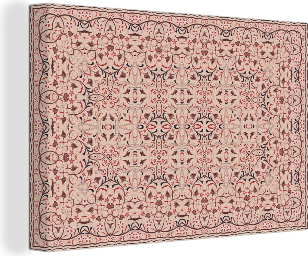 OneMillionCanvasses - Leinwandbilder - 150x100 cm, Persischer Teppich - Teppiche - Rosa, Wandbilder Kunstdruck Wanddekoration