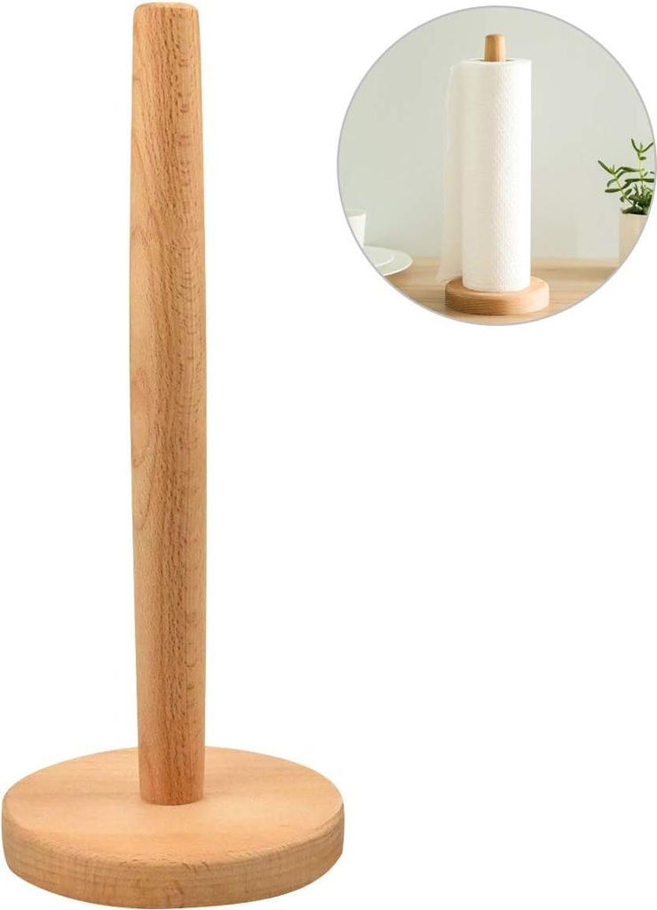 Holz Küchenrollenhalter - Antirutschpad - 1 Stück - 31 x 13 cm