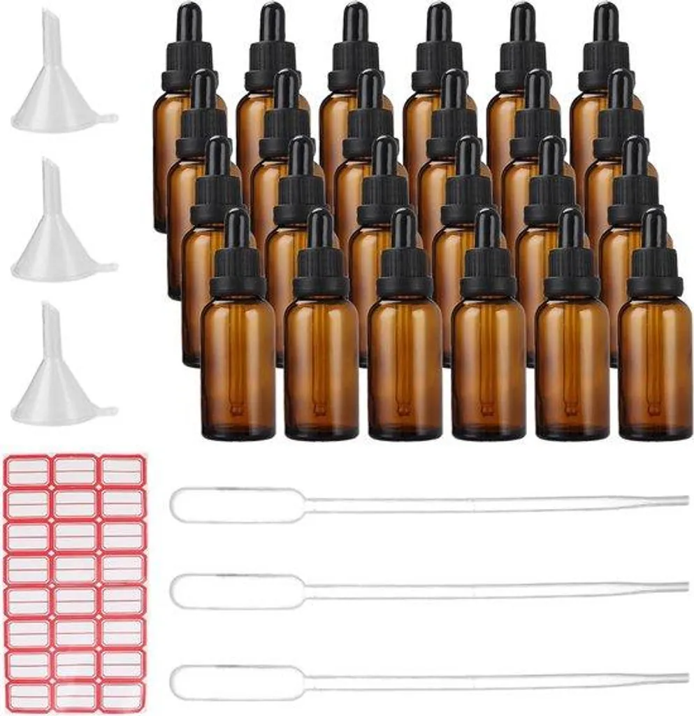 Petit flacon en verre brun 30 ml avec pipette pour aromathérapie
